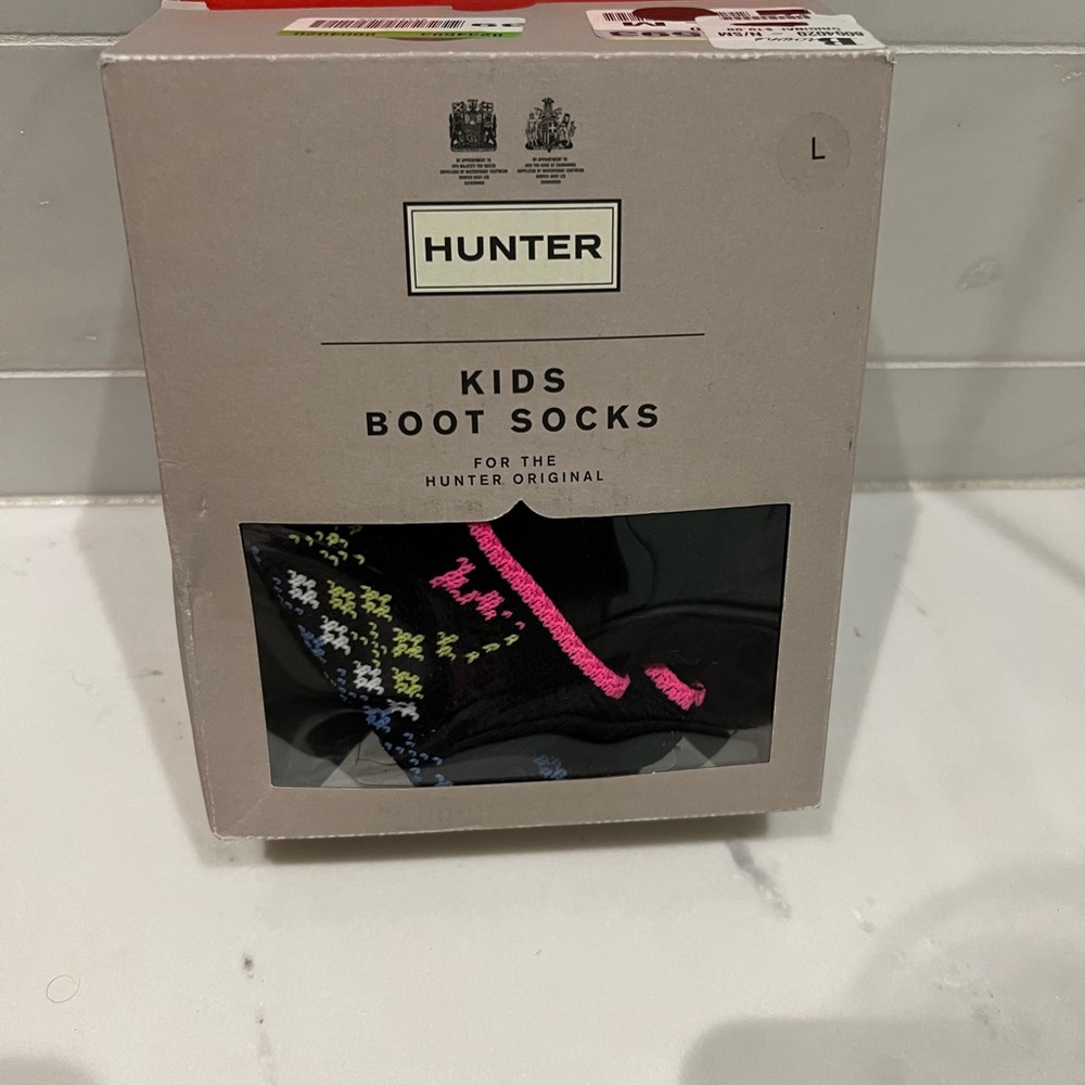 Kids, hunter boots, socks, large